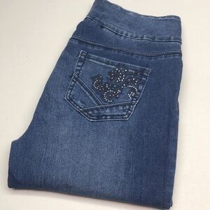 GG JEANS HIGH-RISE STRETCH WAISTBAND STRAIGHT LEG JEANS 12/31x29 ⭐️
